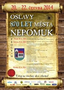Grafický návrh plakátu na oslavy 870 let Nepomuka
