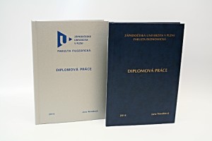 Tepelná vazba Diplomové práce ve tvrdých deskách s potiskem